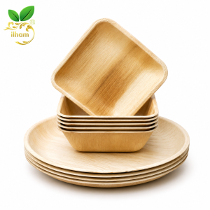 ilham Artisan Square Areca Leaf Bowl Set