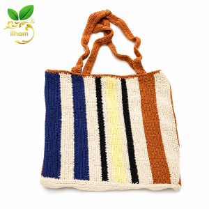 ilham Artisan Striped Crochet Tote – Aurora Stripes