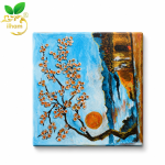 ilham Artisan Mixed Media Texture Art Saffron Solstice