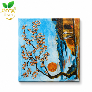ilham Artisan Mixed Media Texture Art Saffron Solstice