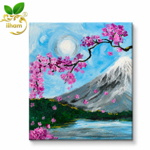 ilham Handmade 3D Sakura Mountain Texture Art – Zen Alpine Collection