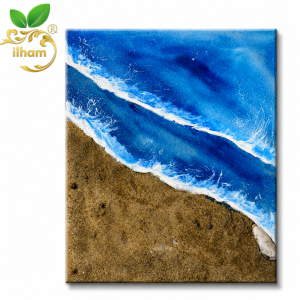 ilham Handmade 3D Shoreline Wave Texture Art – Ocean Breeze