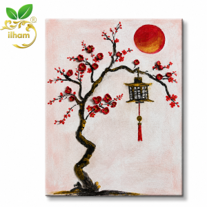 ilham Handmade 3D Zen Blossom &amp; Lantern Texture Art