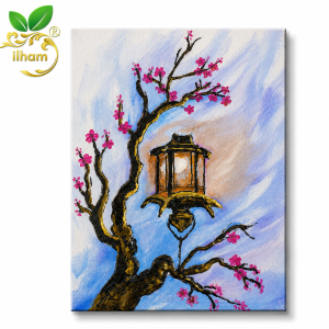 ilham Handmade 3D Zen Lantern &amp; Sakura Texture Art – Enchanted Evening