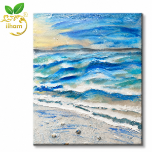 ilham Handmade Deep Sea Wave &amp; Shell Texture Art – Coastal Serenity