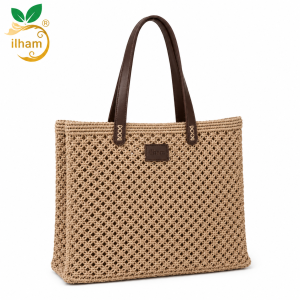 ilham Handmade Diamond-Weave Macramé Tote Bag – Eco-Luxe Signature