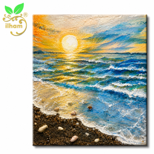ilham Handmade Golden Sunset Shoreline Texture Art – Radiant Coast