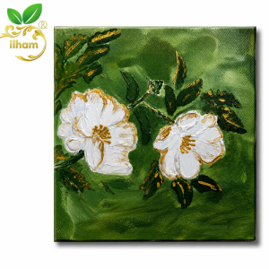 ilham Handmade Luxe White &amp; Gold Floral Texture Art – Emerald Garden