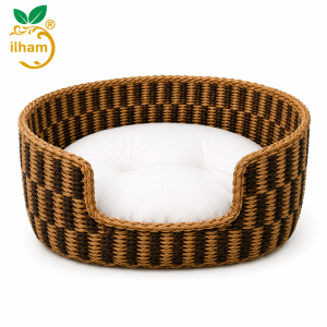 ilham Handmade Two-Tone Woven Pet Bed – Sustainable Luxury