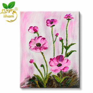 lham Handmade 3D Pink Blossom Texture Art – Vibrant Garden
